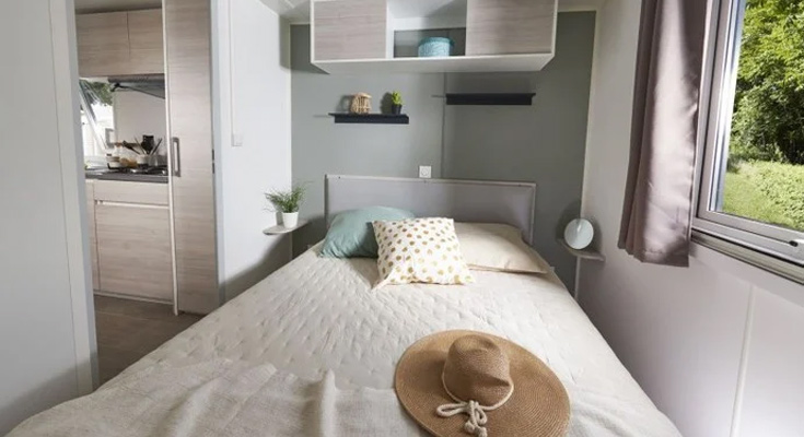 chambre du mobil-home Premium